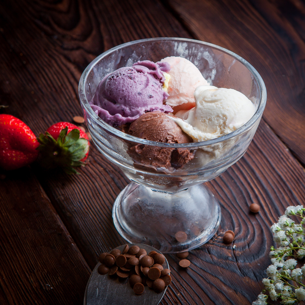 Selection of ice creams